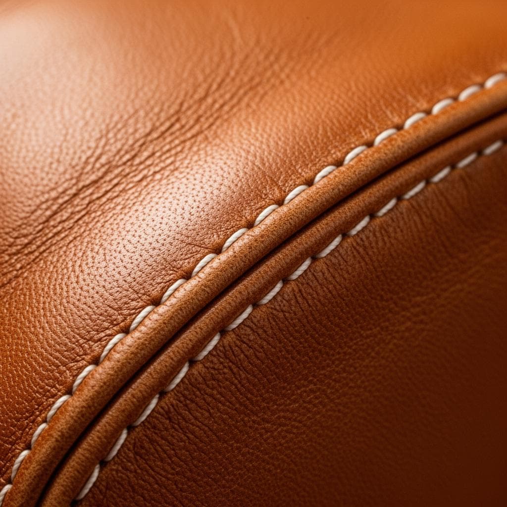 Artisan crafting a premium leather belt with brass buckle